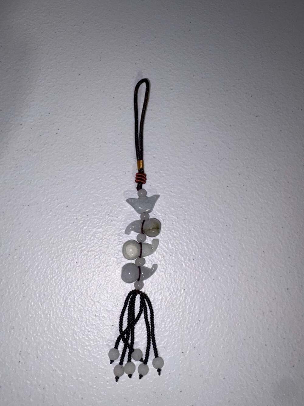 Chinese Jadeite Feng Shui Hanging Charm - 3x Ingots for "Wealth & Prospertity"